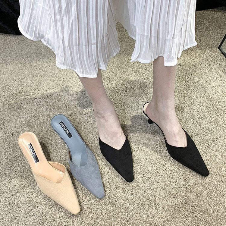 All-match Stiletto Pointed Sandals And Slippers To Wear Fashionable High Heels