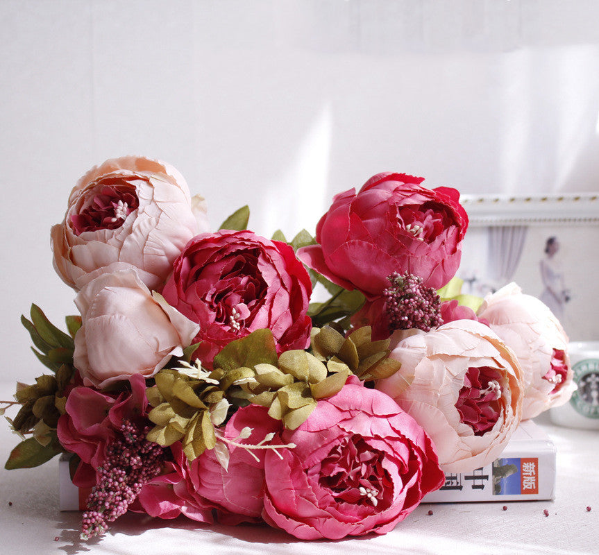 Artificial peony flower bouquet living room decoration