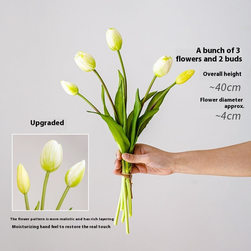 Clear Moist Feeling Flower Tulip Fake Flower Living Room Desktop Furnishings