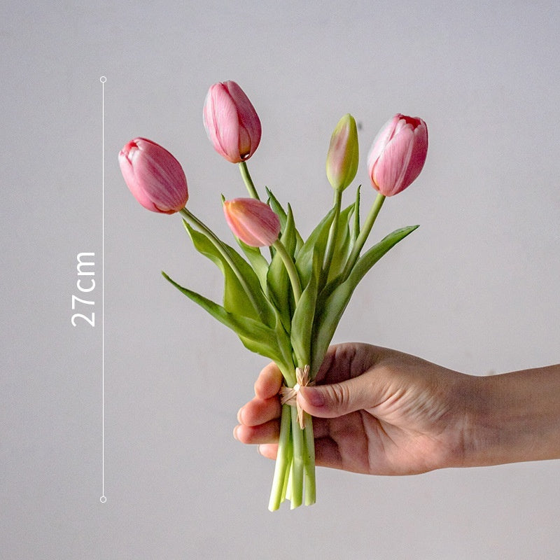 Clear Moist Feeling Flower Tulip Fake Flower Living Room Desktop Furnishings