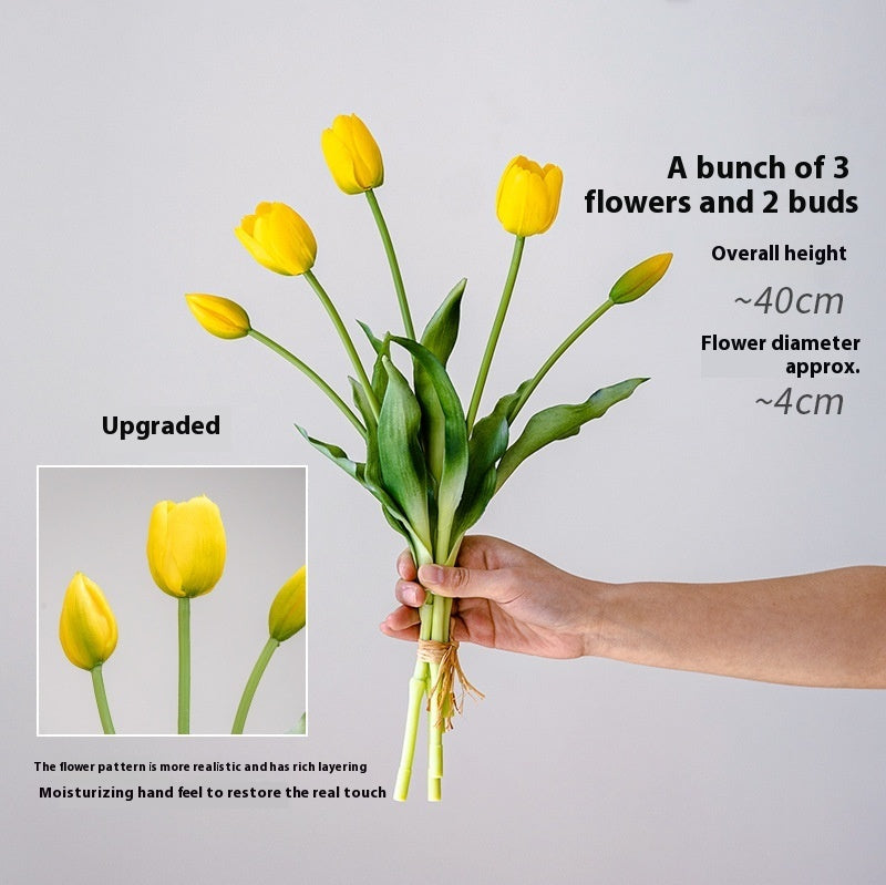 Clear Moist Feeling Flower Tulip Fake Flower Living Room Desktop Furnishings