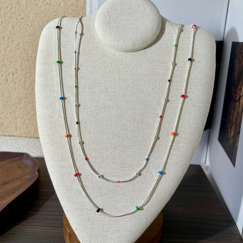 Sugar Snap Peas Colorful Dopamine Ball Beaded Necklace