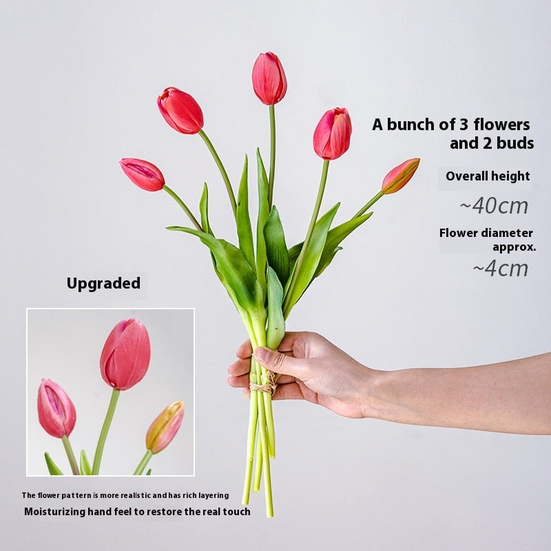 Clear Moist Feeling Flower Tulip Fake Flower Living Room Desktop Furnishings