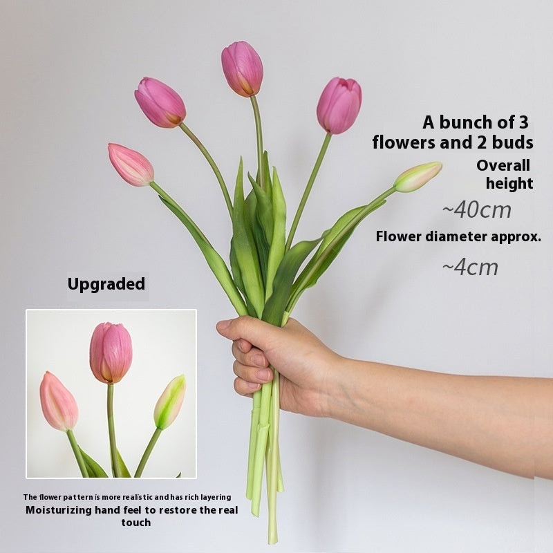 Clear Moist Feeling Flower Tulip Fake Flower Living Room Desktop Furnishings