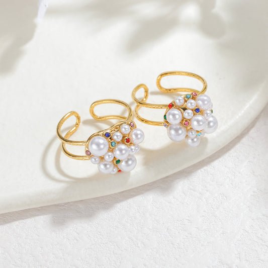 Pearl Zircon Female Niche High Sense Ring