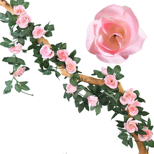 Artificial Rose Flower Rattan Fake Flower Vine Flower Vine Plastic Flower Air Conditioning Tube Block