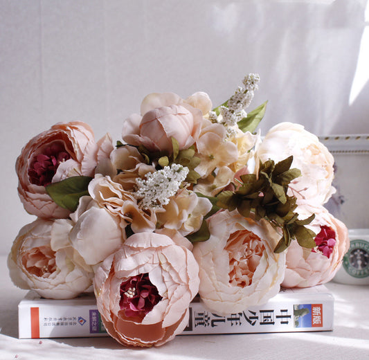 Artificial peony flower bouquet living room decoration