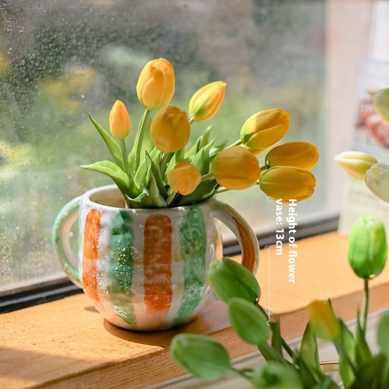 Clear Moist Feeling Flower Tulip Fake Flower Living Room Desktop Furnishings