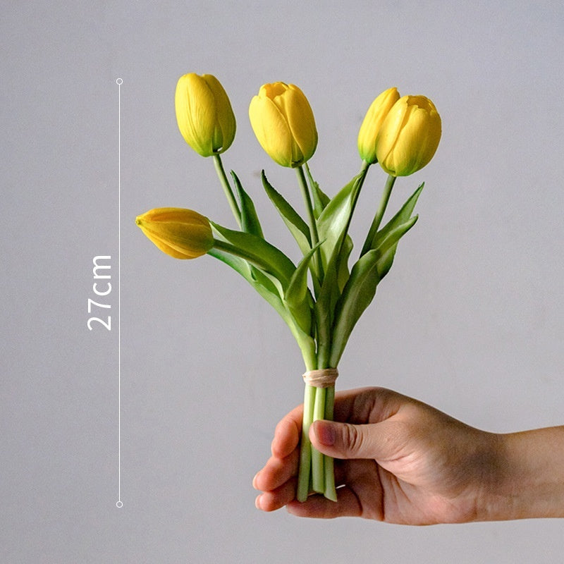 Clear Moist Feeling Flower Tulip Fake Flower Living Room Desktop Furnishings