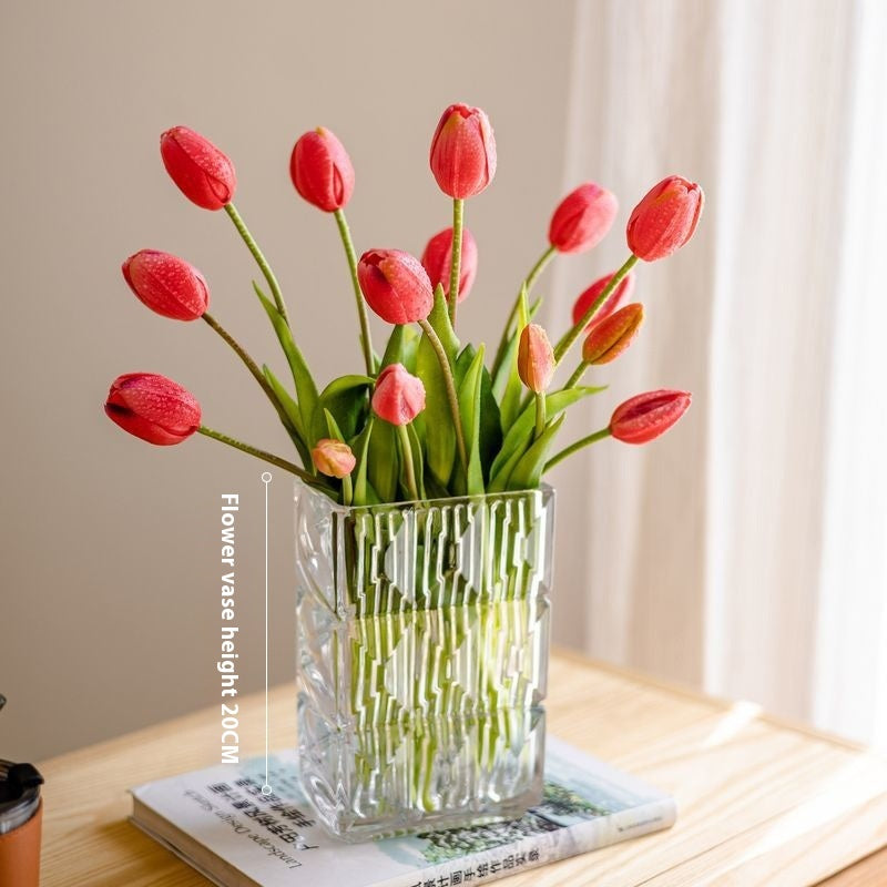 Clear Moist Feeling Flower Tulip Fake Flower Living Room Desktop Furnishings