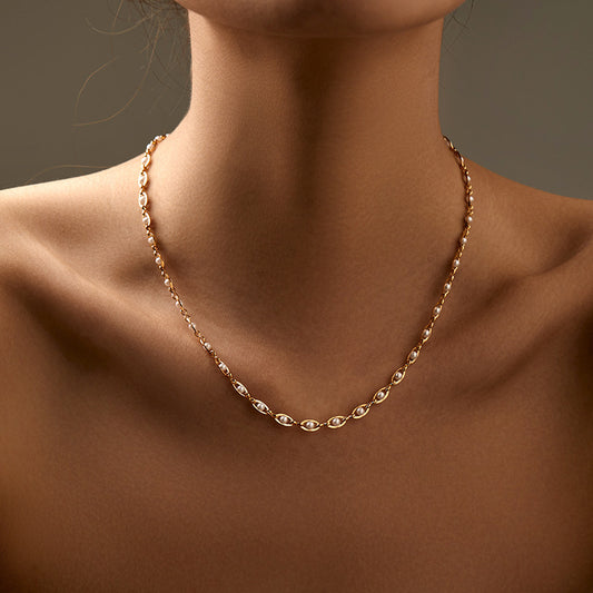 Color-preserving Retro High-grade Elegant Graceful French Necklace