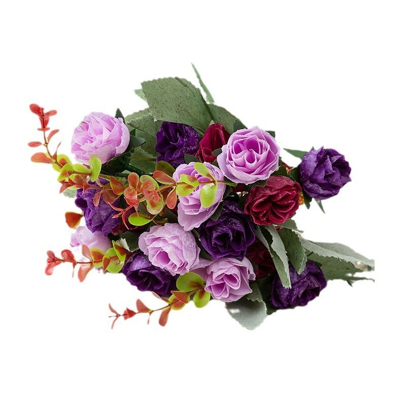 Simulation European Diamond Rose Raw Silk Artificial Flower Rose Wedding Home Furnishing Ornaments Decorative Flowers