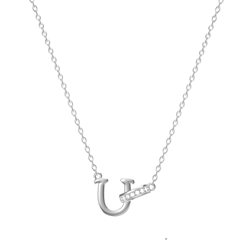 Women's 26-letter Necklace With Diamond Titanium Steel No Fading Clavicle Chain