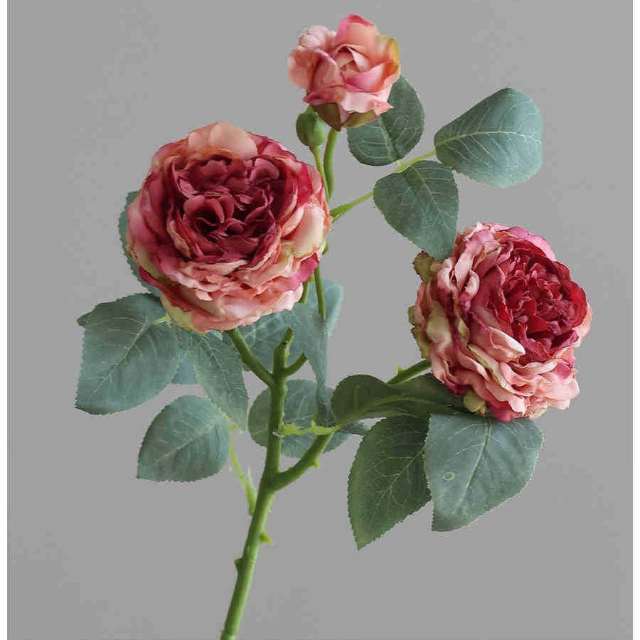 Simple Living Room Focusing Edge 3 Head Emulational Rose Flower