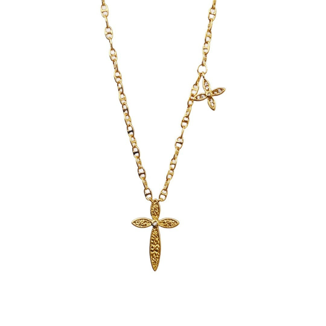 Mush Ice Cross Necklace Church Light Luxury Minority High-grade Female
