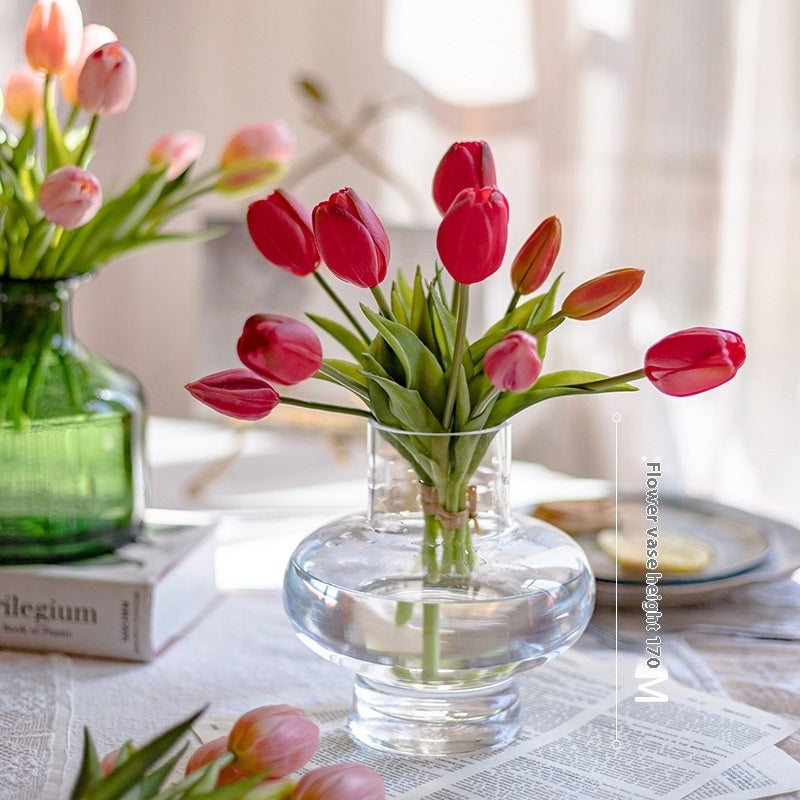 Clear Moist Feeling Flower Tulip Fake Flower Living Room Desktop Furnishings