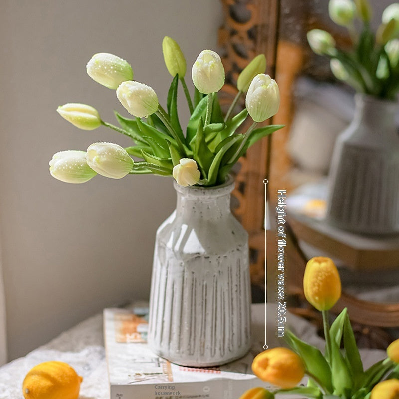 Clear Moist Feeling Flower Tulip Fake Flower Living Room Desktop Furnishings