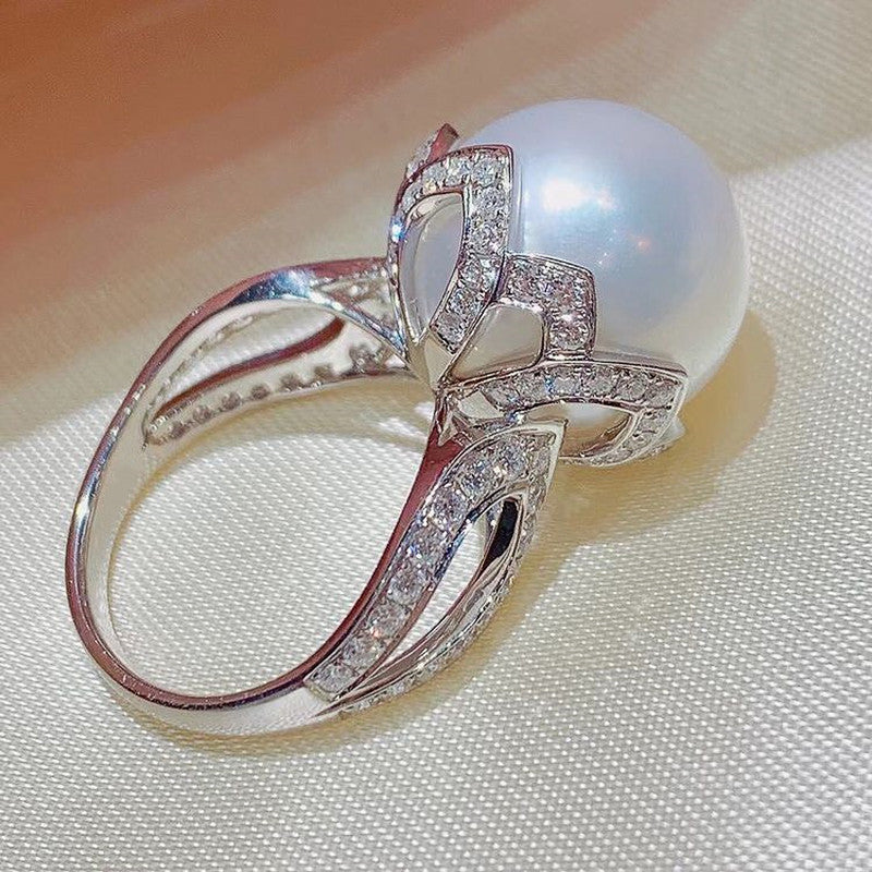 Baroque Pearl Female Receptacle Ring