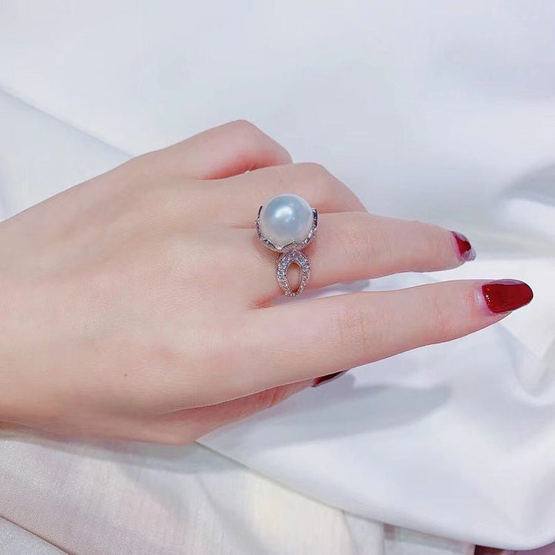Baroque Pearl Female Receptacle Ring