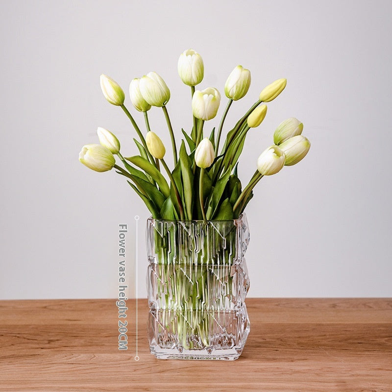 Clear Moist Feeling Flower Tulip Fake Flower Living Room Desktop Furnishings