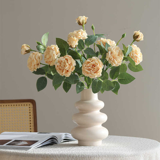 Simple Living Room Focusing Edge 3 Head Emulational Rose Flower