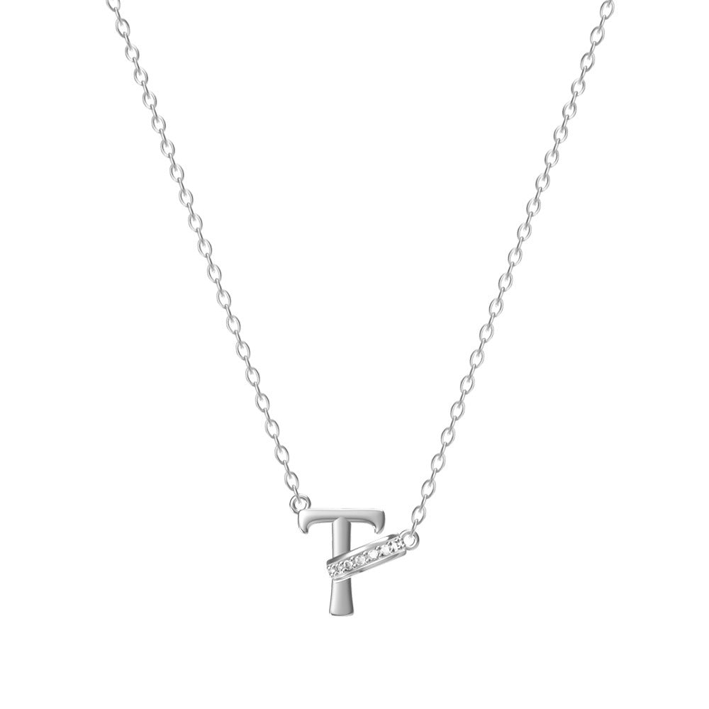Women's 26-letter Necklace With Diamond Titanium Steel No Fading Clavicle Chain