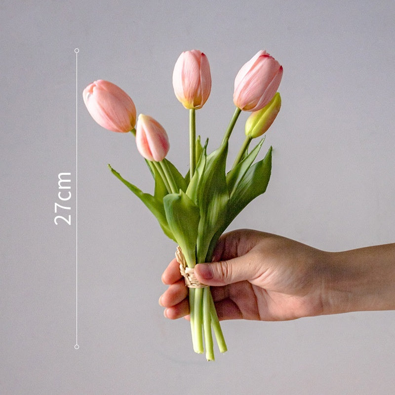 Clear Moist Feeling Flower Tulip Fake Flower Living Room Desktop Furnishings