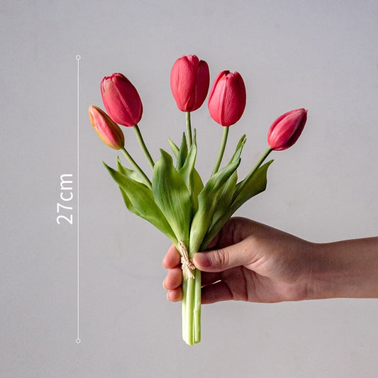 Clear Moist Feeling Flower Tulip Fake Flower Living Room Desktop Furnishings
