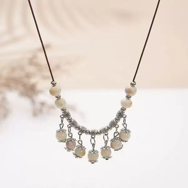 Retro Hong Kong  Ceramic Butterfly Pendant Necklace