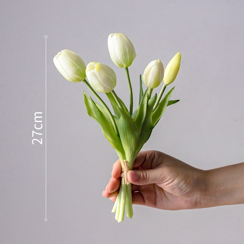 Clear Moist Feeling Flower Tulip Fake Flower Living Room Desktop Furnishings